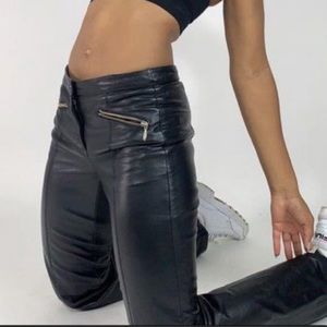 NWT Wilson's Leather Maxima Zip Pocket Black Leather High-Rise Boot Cut Pants